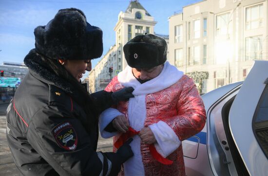 Russia New Year Season Traffic Police