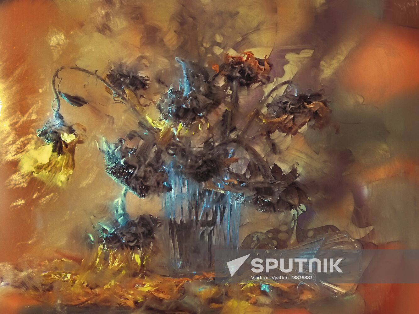 Still life with flowers from Vladimir Vyatkin's series Mood of Flowers