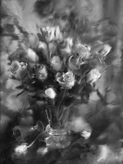 Still life with flowers from Vladimir Vyatkin's series Mood of Flowers