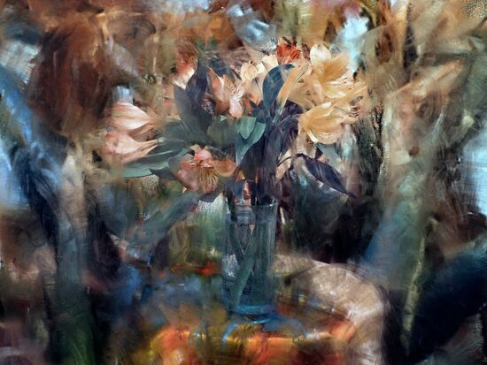 Still life with flowers from Vladimir Vyatkin's series Mood of Flowers
