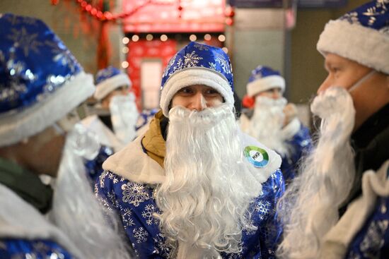 Russia New Year Season Father Frost Parade