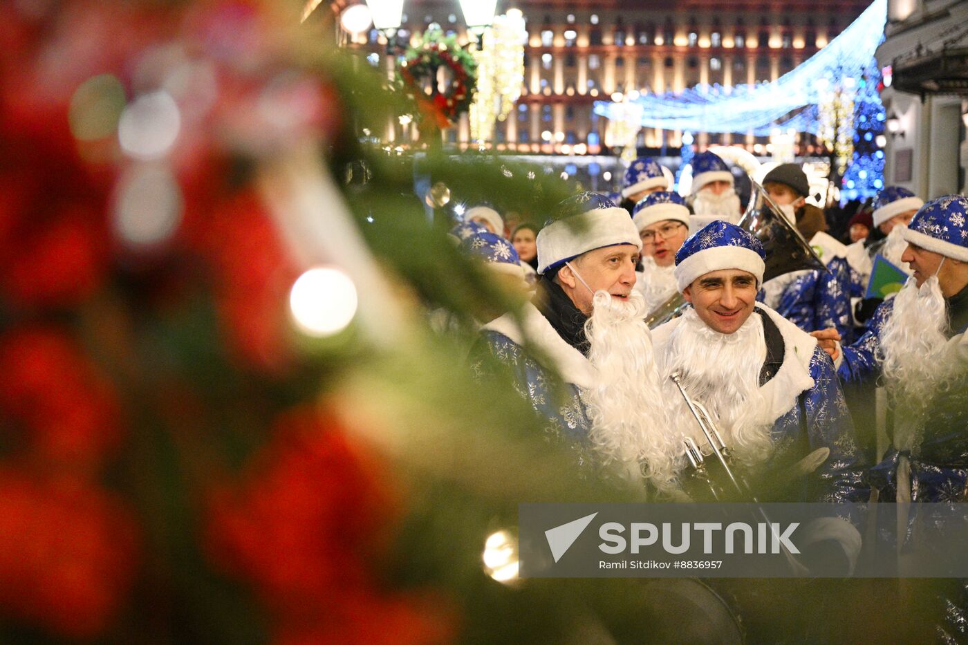 Russia New Year Season Father Frost Parade