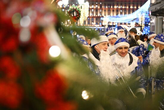 Russia New Year Season Father Frost Parade