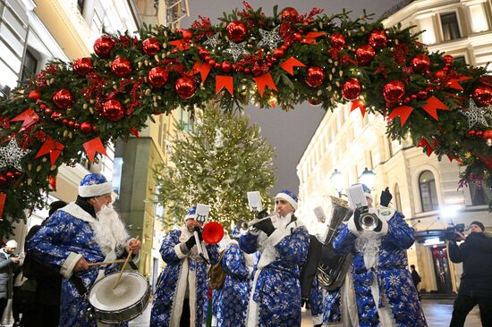 Russia New Year Season Father Frost Parade