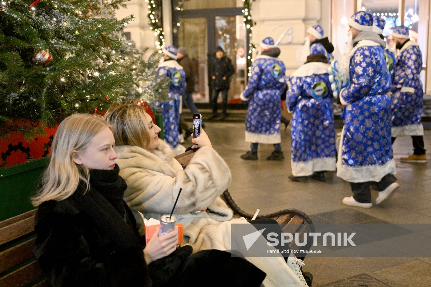 Russia New Year Season Father Frost Parade