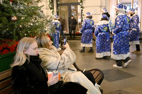 Russia New Year Season Father Frost Parade