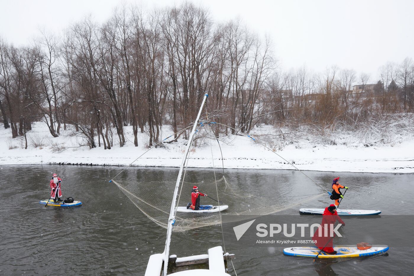 Russia New Year Season Sup Surfing