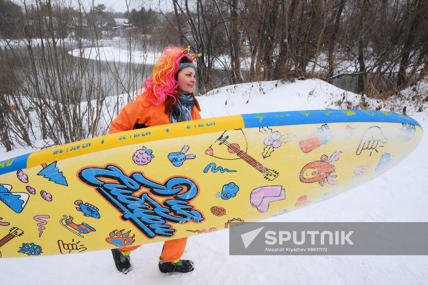 Russia New Year Season Sup Surfing