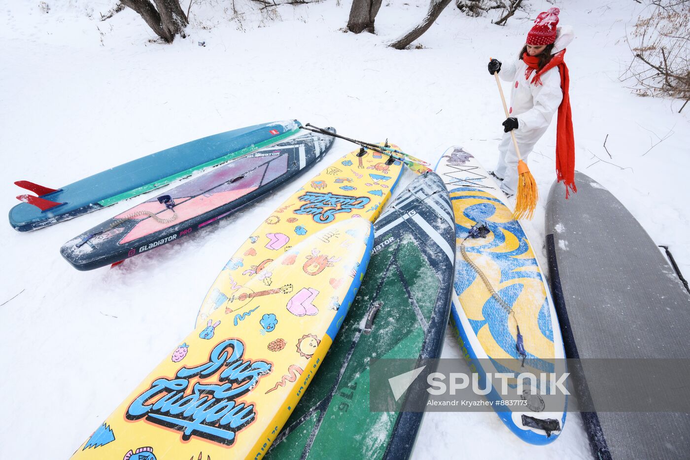 Russia New Year Season Sup Surfing