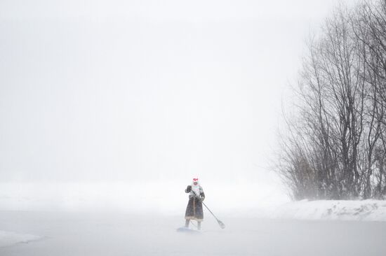 Russia New Year Season Sup Surfing