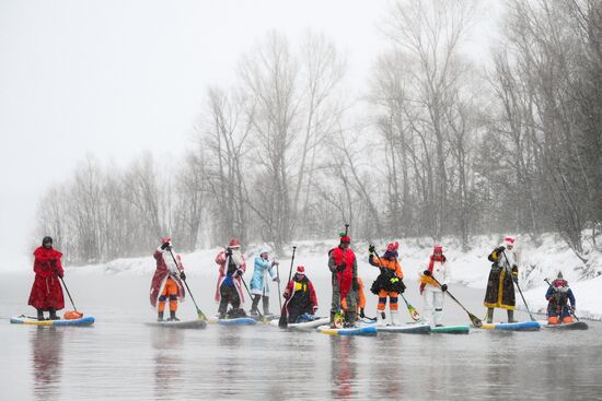 Russia New Year Season Sup Surfing