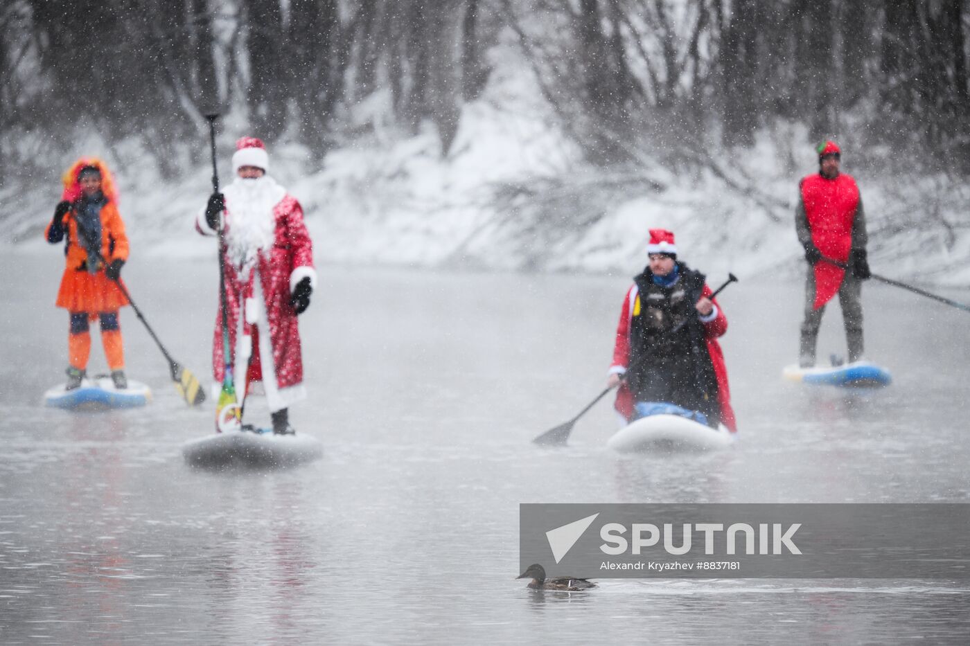 Russia New Year Season Sup Surfing