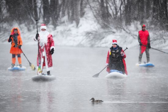 Russia New Year Season Sup Surfing