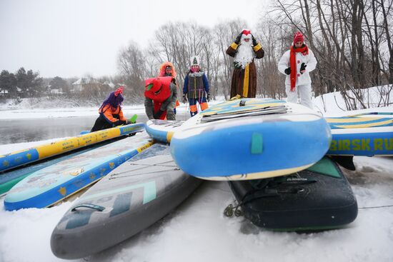 Russia New Year Season Sup Surfing