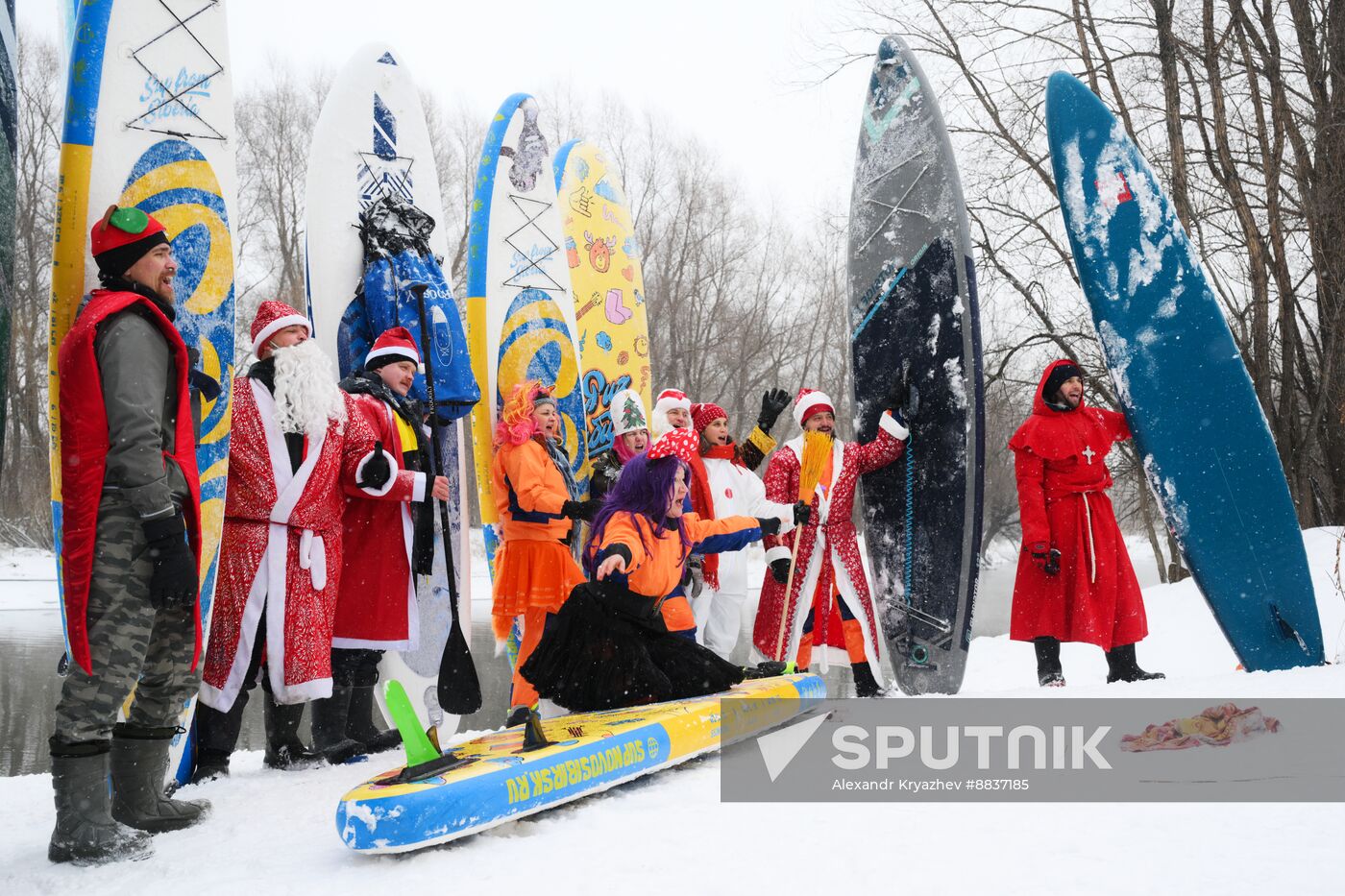 Russia New Year Season Sup Surfing