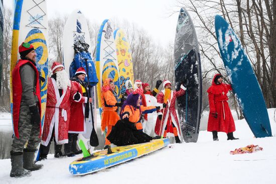 Russia New Year Season Sup Surfing