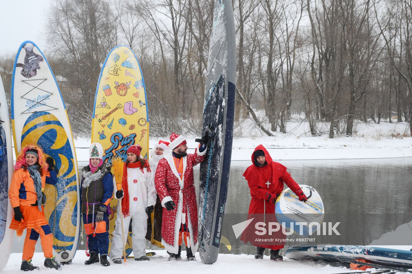 Russia New Year Season Sup Surfing