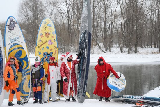 Russia New Year Season Sup Surfing