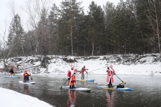 Russia New Year Season Sup Surfing