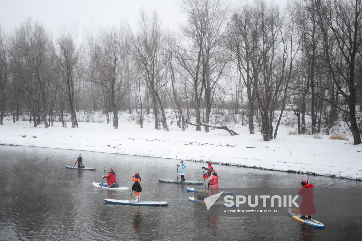 Russia New Year Season Sup Surfing