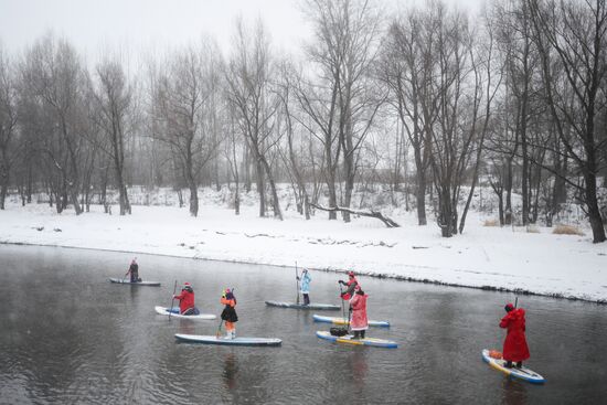 Russia New Year Season Sup Surfing