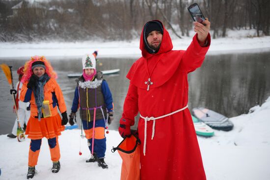 Russia New Year Season Sup Surfing