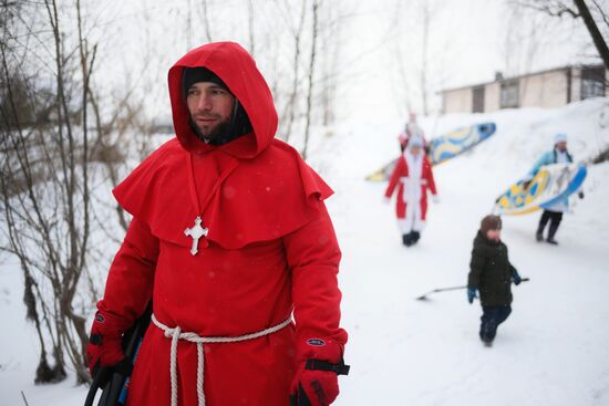 Russia New Year Season Sup Surfing