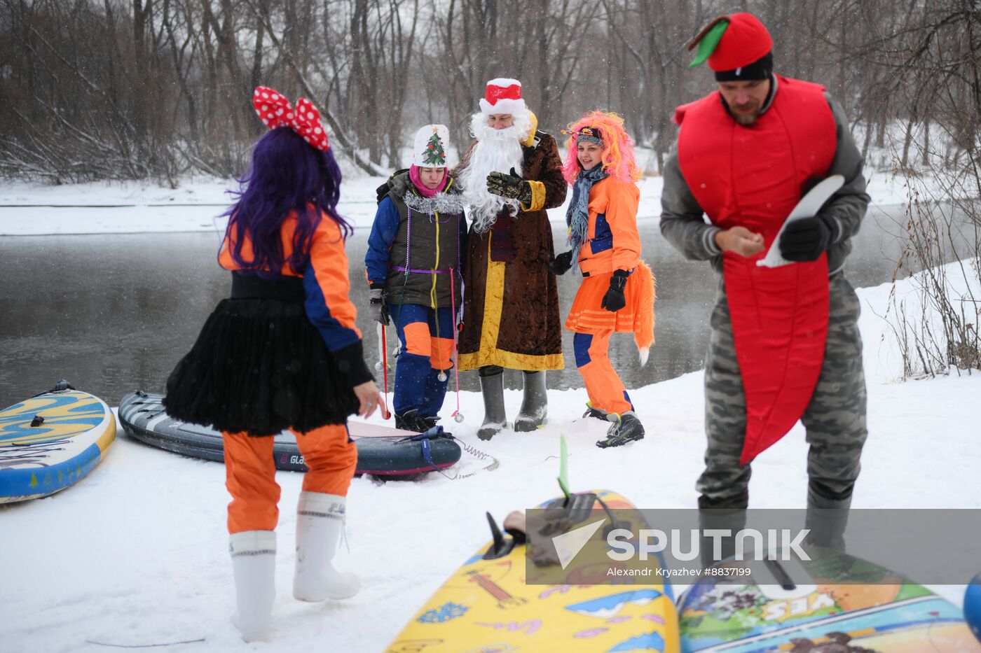 Russia New Year Season Sup Surfing