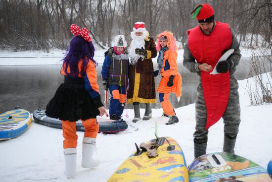 Russia New Year Season Sup Surfing