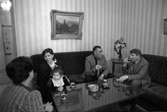 General Director of Tbilmoloko Tbilisi Production Association David Datoshvili and film director Eldar Shangelaia
