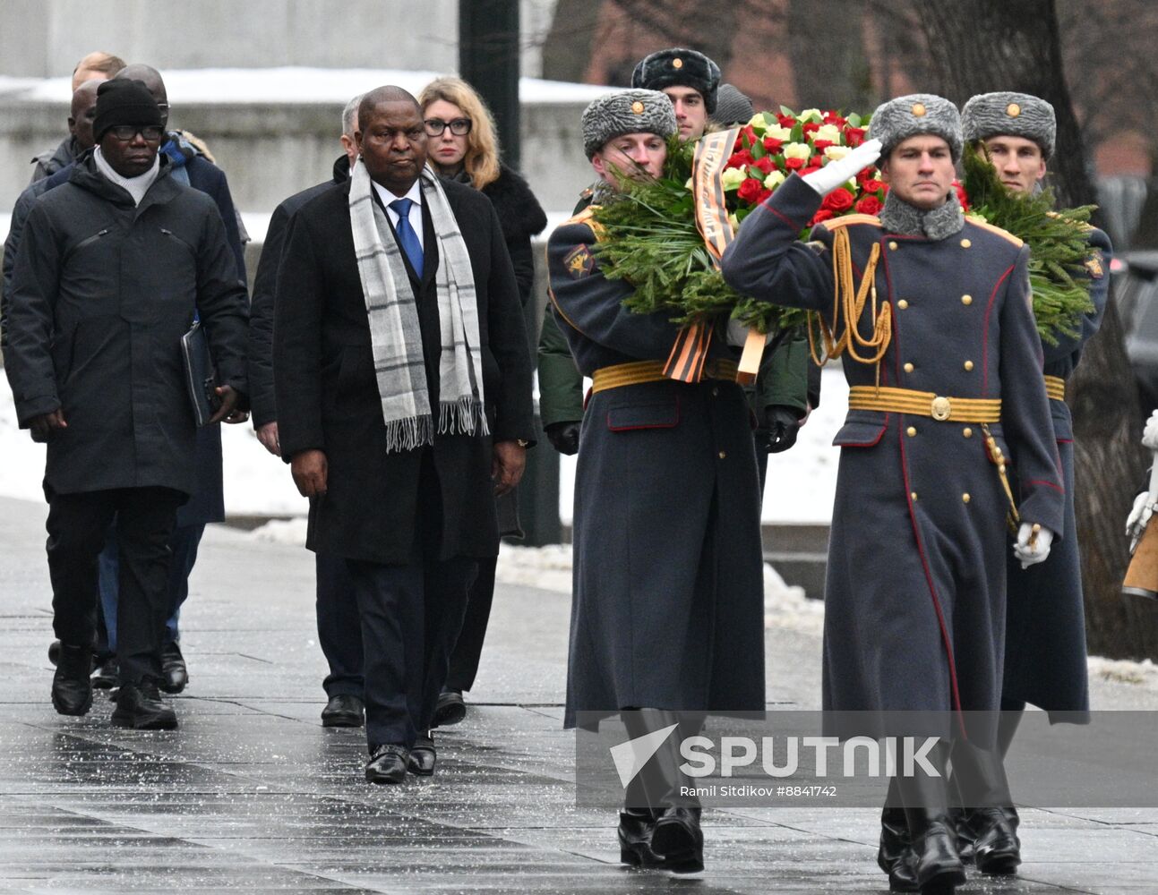 Russia CAR Wreath Laying