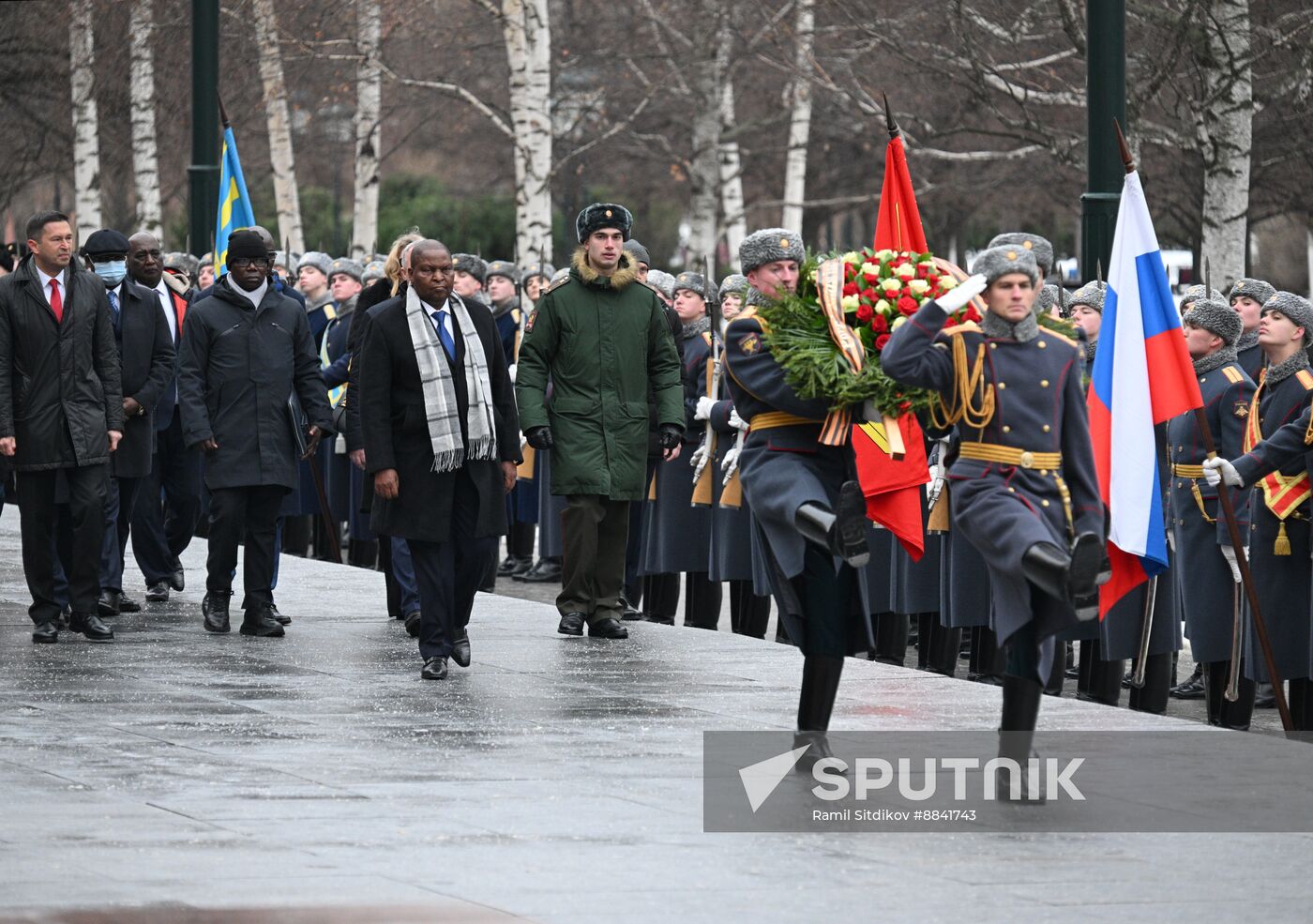 Russia CAR Wreath Laying