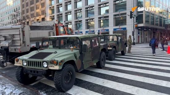Security measures have been tightened in Washington D.C. ahead of Donald Trump's inauguration, with military personnel, armored vehicles and reinforced police units on the streets