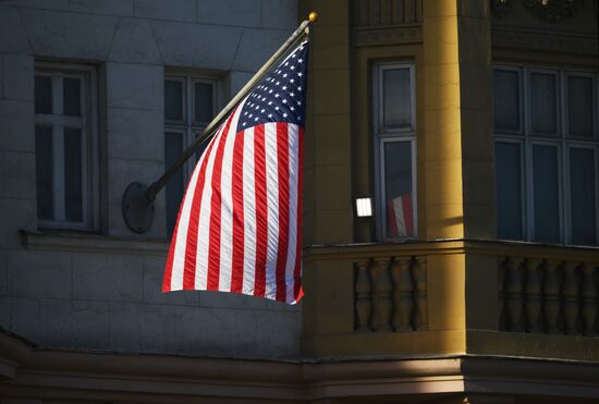 Russia US Embassy Flag