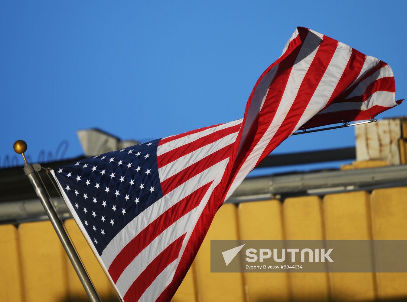 Russia US Embassy Flag