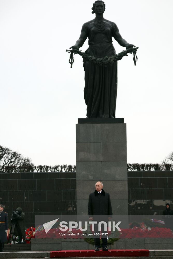 Russia Putin WWII Leningrad Siege Lifting Anniversary