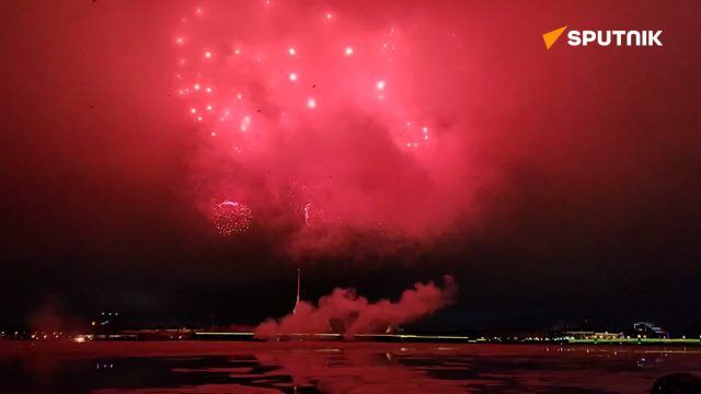 A festive artillery salute thunders at the walls of the Peter and Paul Fortress in St. Petersburg in honor of the 81st anniversary of the complete liberation of Leningrad from the Nazi blockade