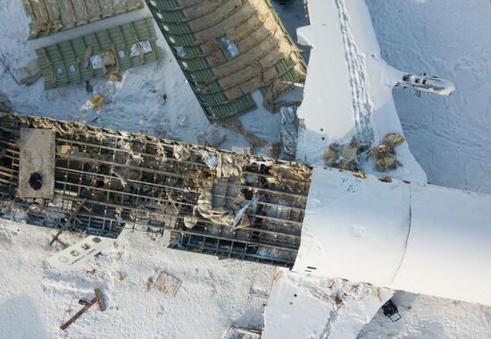 Russia Aircraft Emergency Landing Dismantling