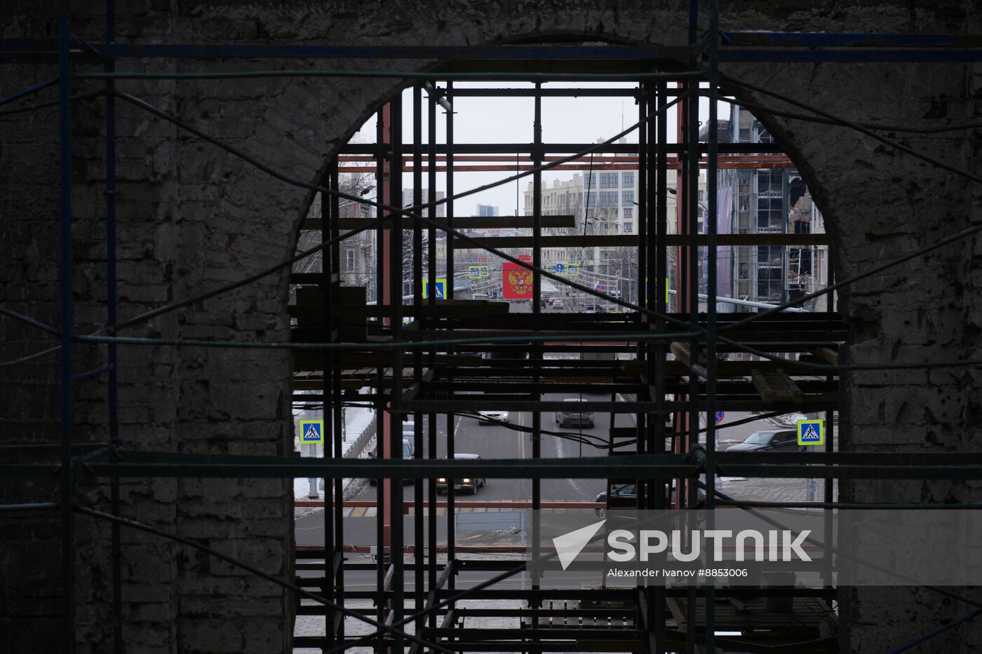 Russia DPR Theatre Rebuilding