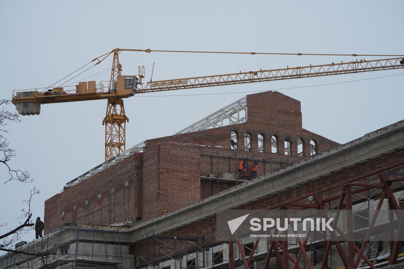 Russia DPR Theatre Rebuilding