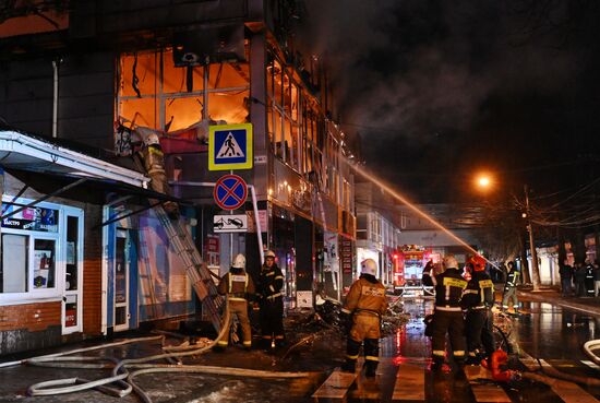 Russia Crimea Market Fire