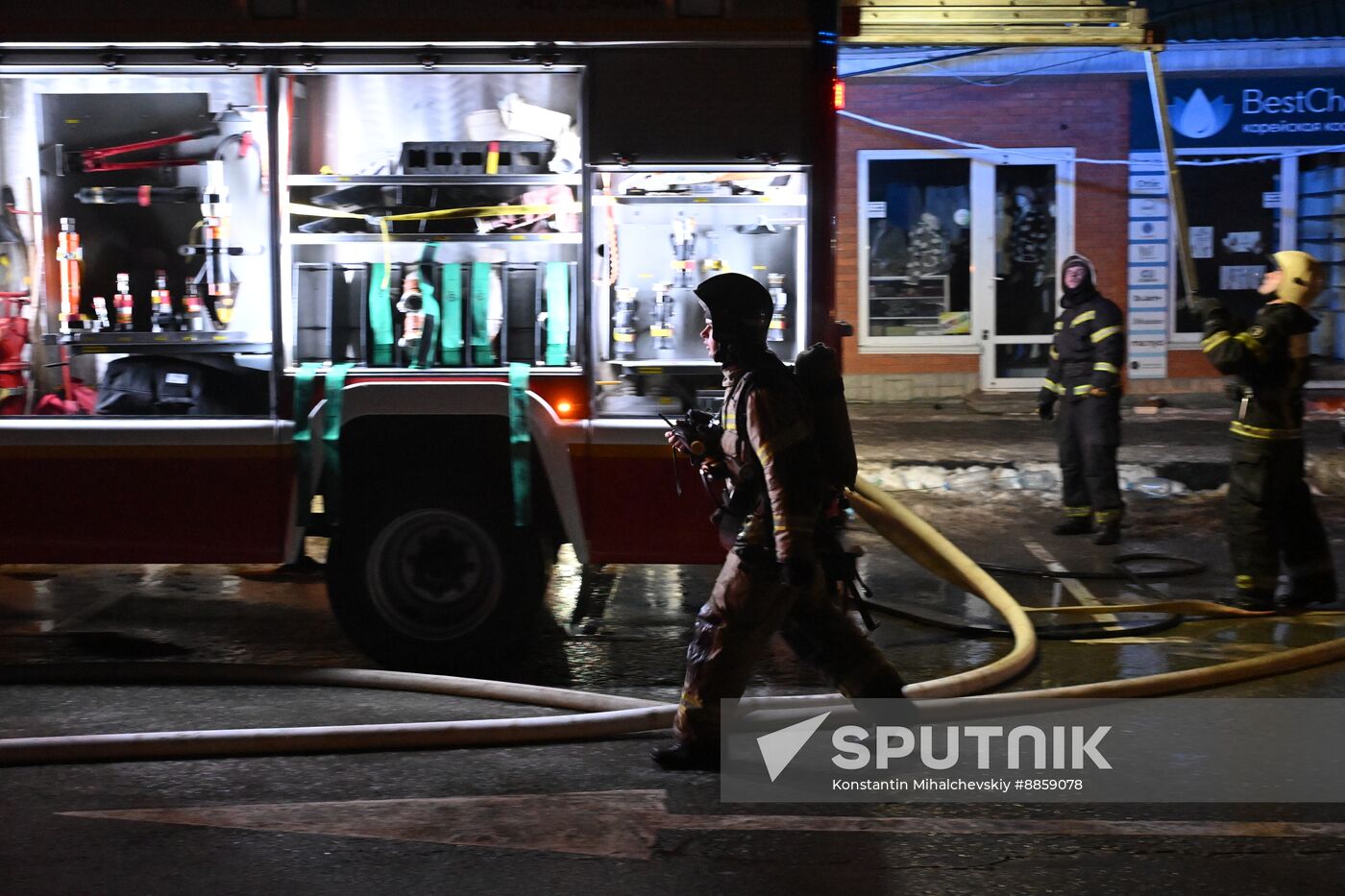 Russia Crimea Market Fire