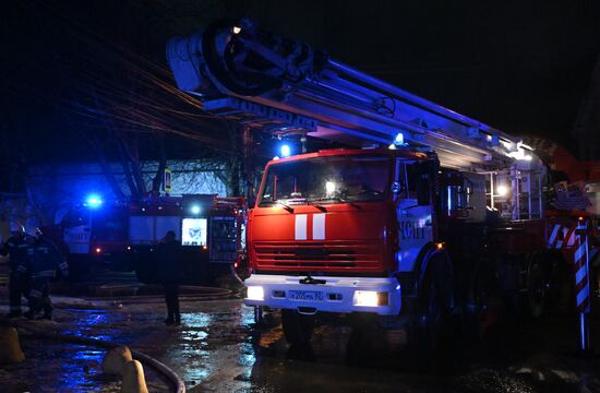 Russia Crimea Market Fire