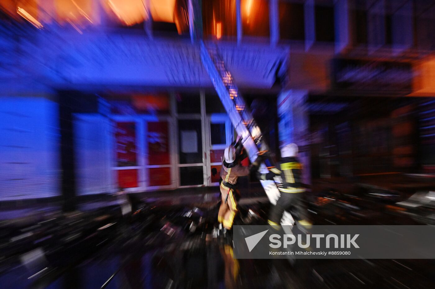 Russia Crimea Market Fire