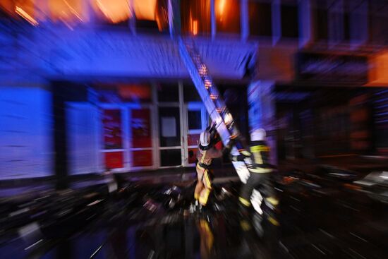 Russia Crimea Market Fire