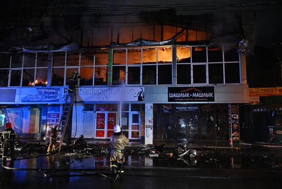 Russia Crimea Market Fire