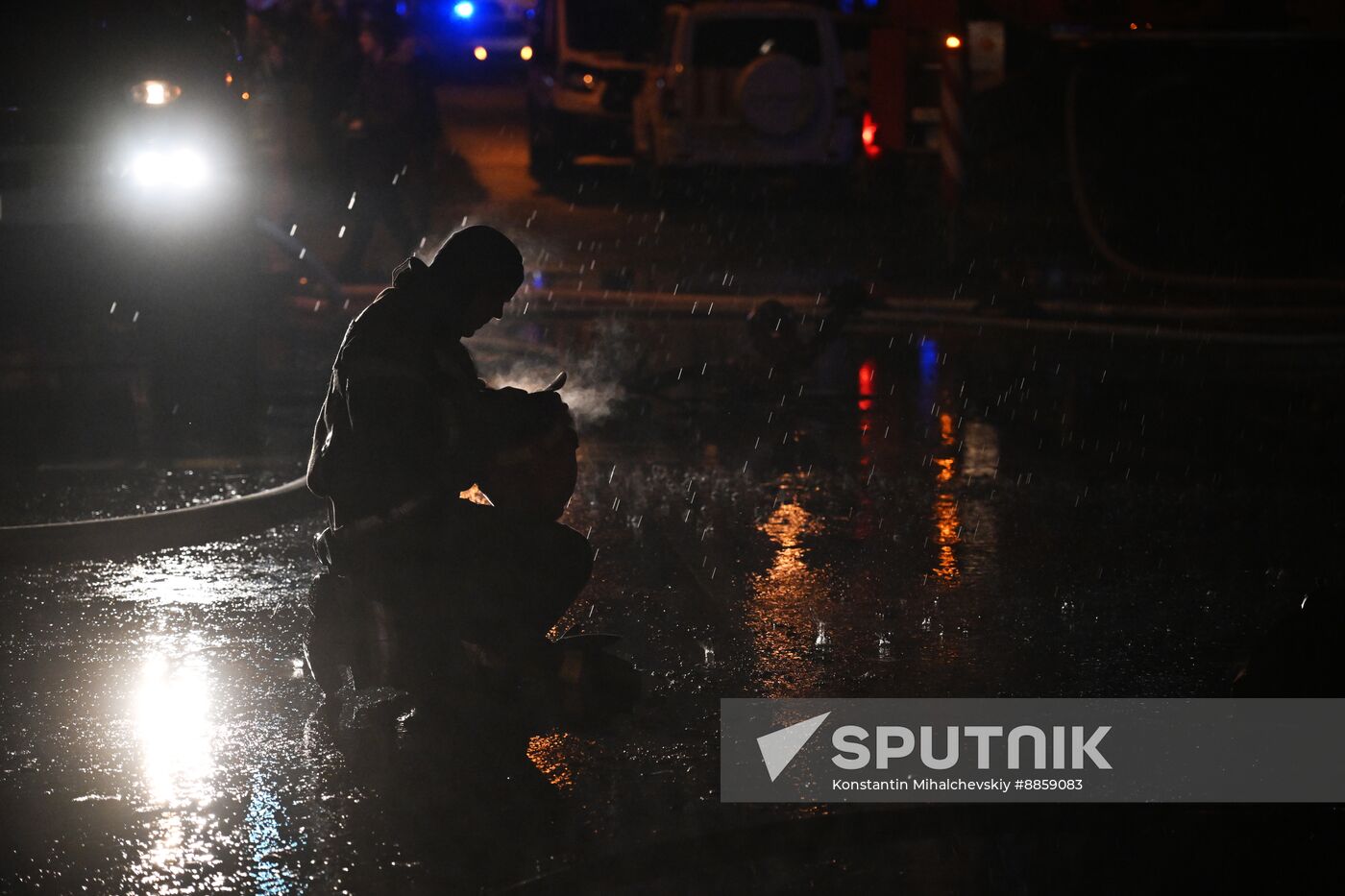Russia Crimea Market Fire