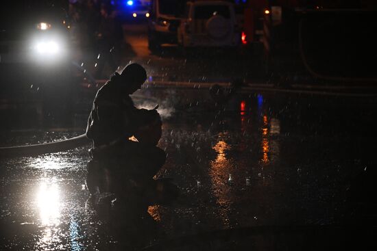 Russia Crimea Market Fire