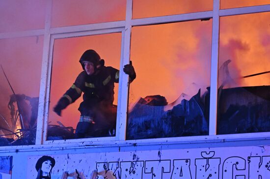 Russia Crimea Market Fire