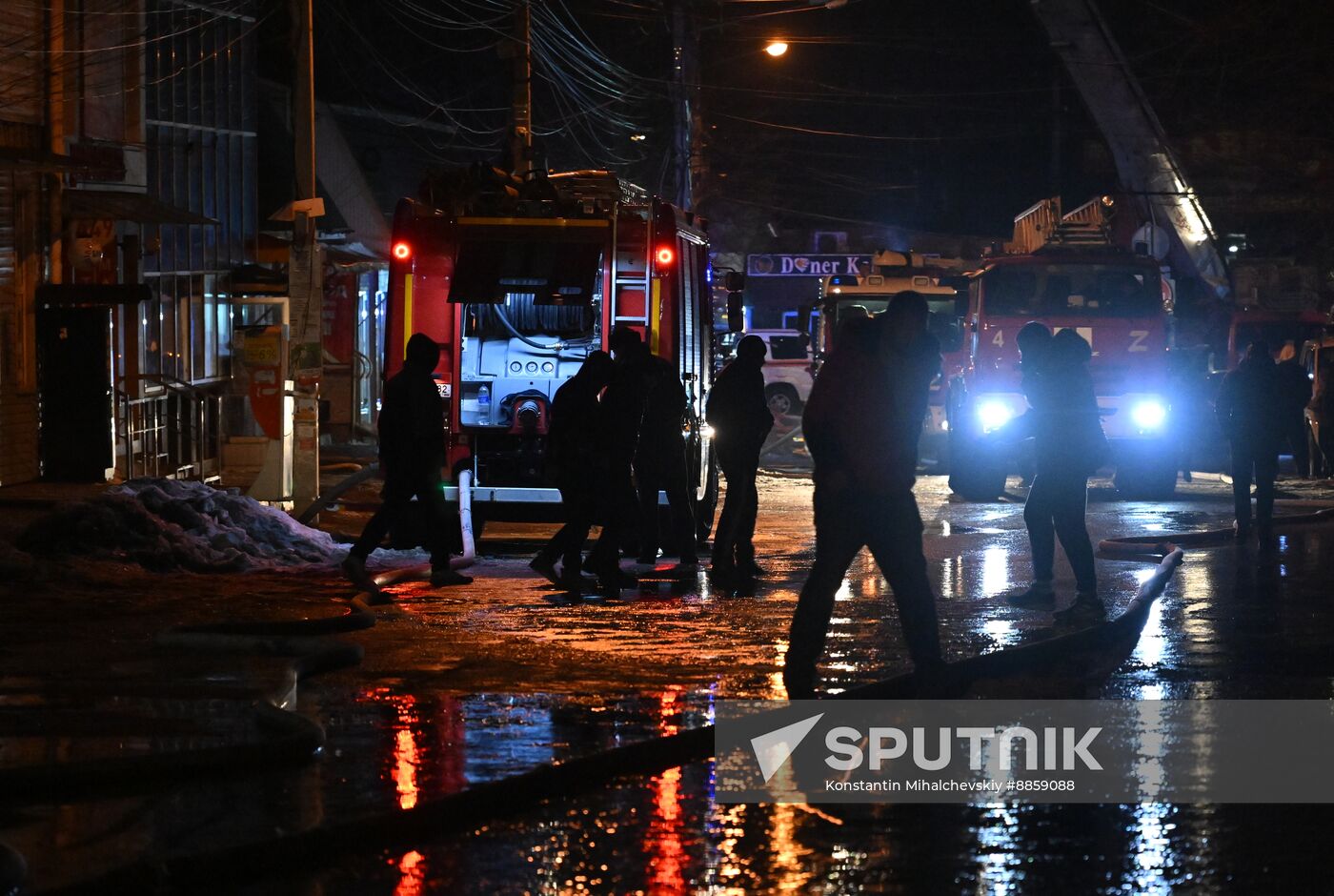 Russia Crimea Market Fire